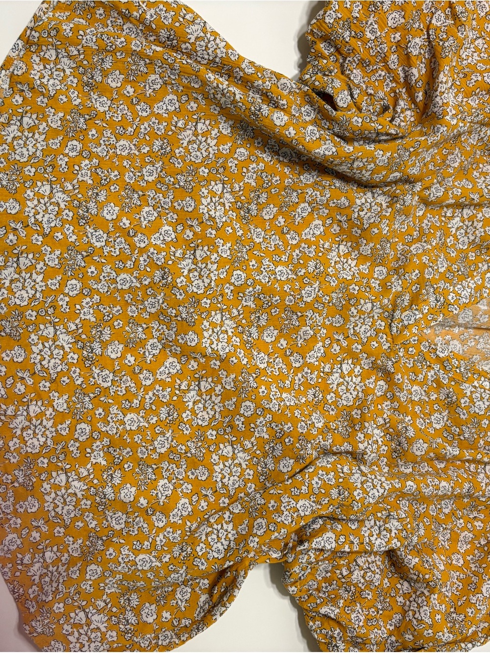 Falls Creek size 2X Mustard Yellow Floral Blouse
